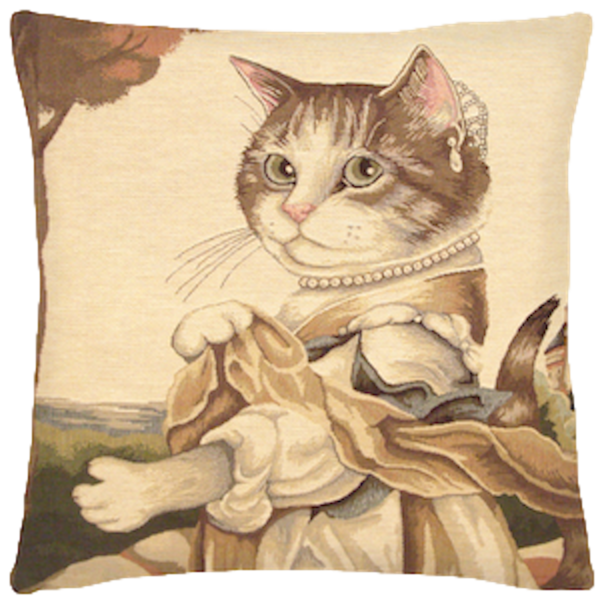 Kissen Katze mit Perlenkette Susan Herbert