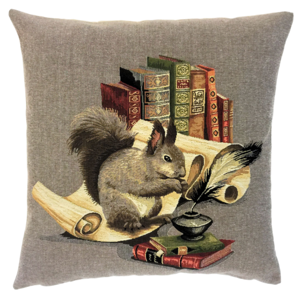 Kissen Eichhörnchen mit Büchern