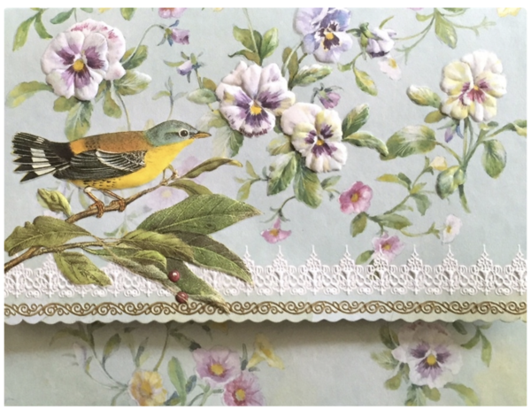Carol Wilson Karten: Bird Pansy  (Vogel Stiefmütterchen)