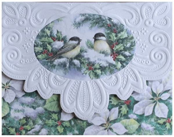 Carol Wilson Weihnachtskarten Meisen im Schnee (Chickadees)