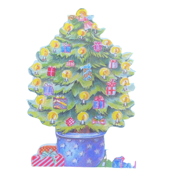 Minikarte Weihnachtsbaum im Blumentopf