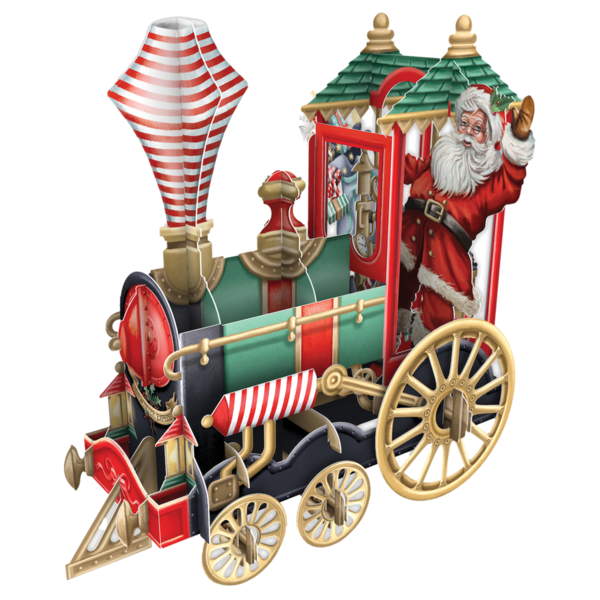 3 D Karte CHRISTMAS SANTAS TRAIN - Der Zug vom Weihnachtsmann