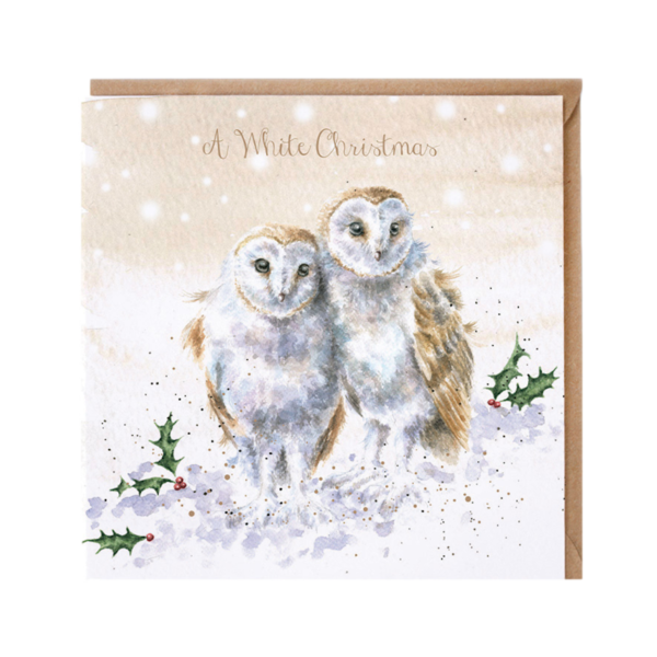 Karte Christmas EULE White christmas von Wrendale Designs aus England