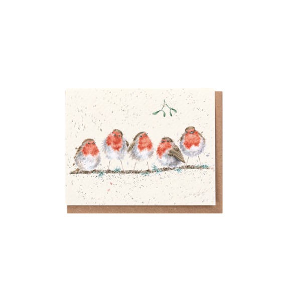 Minikarte CHRISTMAS ROTKEHLCHEN Tis the season von Wrendale Designs aus England